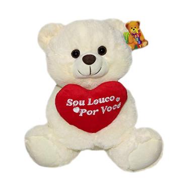 Imagem de Fizzy Toys Urso de Pelúcia Médio Coração Sou Louco Por Você 33cm Creme