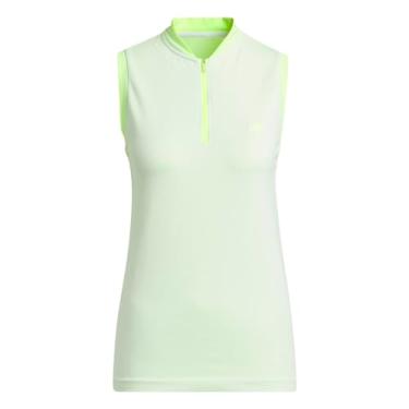 Imagem de adidas Camisa polo feminina Ultimate365 Tour Primeknit sem mangas, Branco, XP