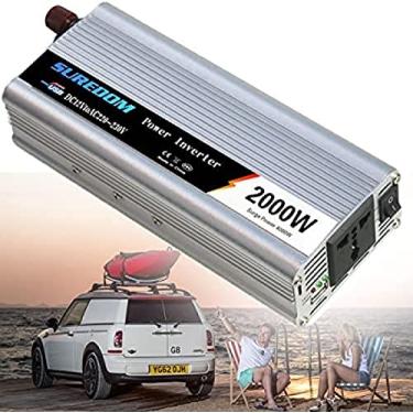 Imagem de Inversor de energia dc 12v para 220v ac conversor display 2a usb adaptador de carregador de carro para telefones rv tablets pc laptops, 2000w,12v