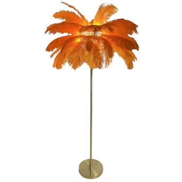 Imagem de Luminária de piso de penas moderna e simples, iluminação doméstica para sala de estar, quarto, abajur branco, lâmpada LED de 3 cores