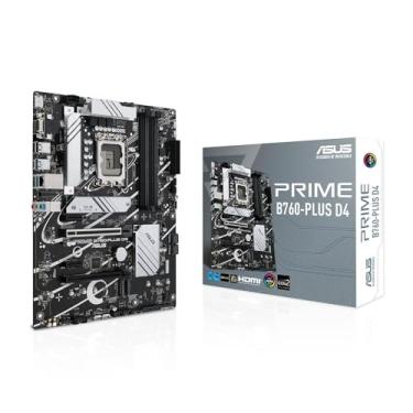 Imagem de ASUS Placa mãe Prime B760-PLUS D4 Intel (13ª e 12ª geração) LGA 1700 ATX PCIe 5.0, 3xPCIe 4.0 M.2, DDR4, LAN de 2,5 GB, DisplayPort, USB 3.2 Geração 2x2 Tipo-C, USB 3.2 Geração 1 Tipo-C, Thunderbolt