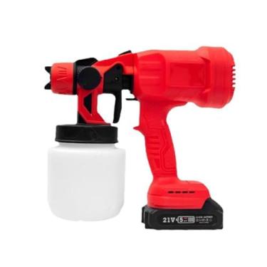Imagem de HYZHANHONG Handheld pulverizador de tinta elétrica, pistola de pintura, com 4 bicos e 2 baterias, adequado para a pintura de casas e móveis 210W