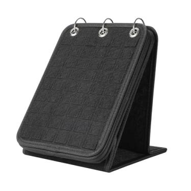 Imagem de YIJU Pin display titular broche de armazenamento expositor jóias organizador livro estável pino display binder suporte para presente aniversário, PRETO