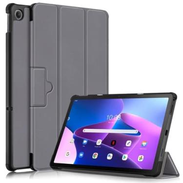 Imagem de Capa para Lenovo Tab K10 Pro tb223fc tb226xc capa de couro dobrável magnético para tablet Lenovo Tab K10 Pro 10,6 polegadas (cinza, para Lenovo Tab K10 Pro)