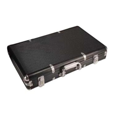 Imagem de harayaa Estojo de transporte de chip de liga de alumínio, caixa de cartões profissional, caixa de, grande capacidade para armazenamento de chip, 200 fichas
