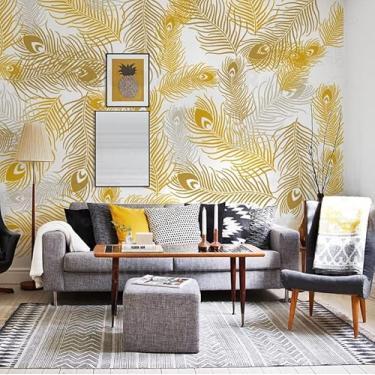 Imagem de Estêncil de pena de pavão de 70 cm para paredes, mandalas grandes, modelos de parede de nicho, pintura de pintura, grandes molduras de decoração, azulejo, modelo de mandalas de madeira, padrões