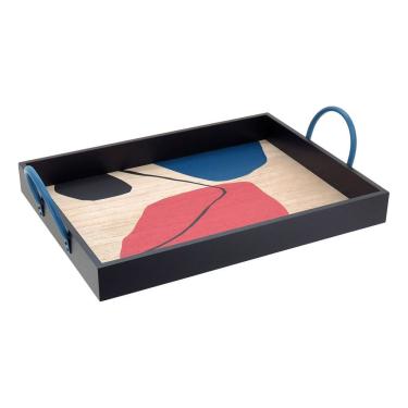 Imagem de BANDEJA DECORATIVA PARA SERVIR RETANGULAR MDF 10x30x43cm PRETO