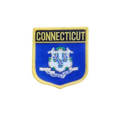 Imagem de Ruoming 1 PÇ Patch de bandeira de Connecticut, bordado a ferro ou costurado, tático, militar, bandeira do estado nacional (Connecticut)