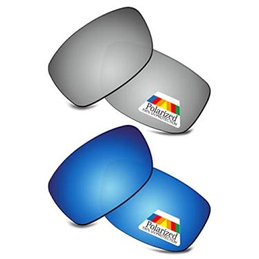 Imagem de Bwake Lentes de reposição para óculos de sol Oakley Gauge 8 L OO4124 - prata + azul gelo, todos polarizados