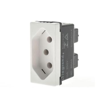 Imagem de Módulo Tomada 10A 2P+T Branca 615040Bc Pial Plus+