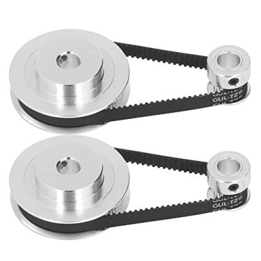 Imagem de 2 Conjuntos de Roda Síncrona Gt2, 20 60 Dentes, Polia de Distribuição Em Liga de Alumínio Com 2 Peças de Correia de 200 Mm X 6 Mm para Impressoras 3D e Máquinas CNC (Furo de 8 mm