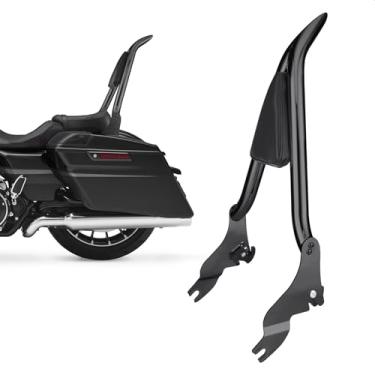 Imagem de Sissy Bar para Harley Touring, Encosto Traseiro Destacável para Passageiros 2009-2024 CVO Road King Road Glide Street Glide Electra Glide (Preto, 56 cm)