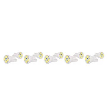 Imagem de 10x Lâmpada Automotiva T10 Cabeça Reta 4led 12v Super Branca - VELOX P