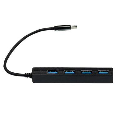 Imagem de Adaptador USB Tipo C com 4 Portas USB 3.0 Preto - Penton