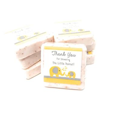 Imagem de Botanical Bars 12 lembrancinhas de sabão de elefante amarelo e cinza Thank You - lembrancinhas de sabonete de 42,5 g - lembrancinhas de chá de bebê de gênero neutro - lembrancinhas de chá de bebê de