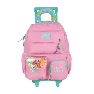 Imagem de Mochila de Rodinhas Sem Alça Luxcel Up4You Pompom Rosa