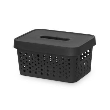 Imagem de Cestos Organizador  c/ Tampa Trama Rattan 2L Usual Utilid - Usual Util