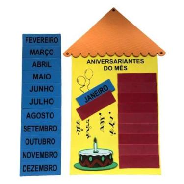 Imagem de Painel Sala de Aula Calendário e Aniversariante do Mês - Criativa Mate