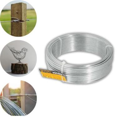 Imagem de Arame Galvanizado Nº14 Médio Bwg Fio 2,11mm Liso 1kg Vonder