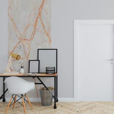 Imagem de Papel de Parede Painel 3D Mármore Carrara fio Laranja 1M Auto Colante 