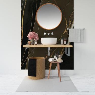 Imagem de Papel de Parede Painel 3D Mármore Cinza Fio Ouro 1,5M Revestimento Ped