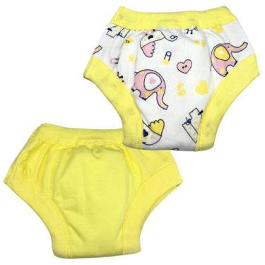 Imagem de Fralda Desfralde Treinamento Absorvente Elefante Amarelo 2un - Minha E