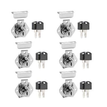 Imagem de Fechaduras Chave Fixa 31mm Para Porta Gaveta Armários 06 Pçs - Renna /