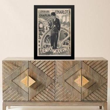 Imagem de Quadro Charlie Chaplin - Poster Vintage 33X24Cm - Com Vidro - Quadros 