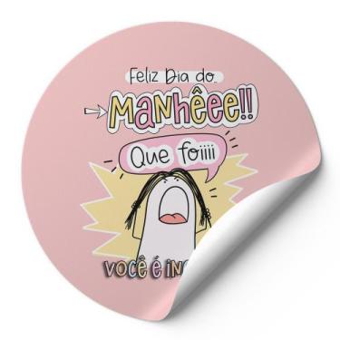 Imagem de 120 Etiquetas Auto Colante Adesivos Redondos Meme Bentô Feliz Dia Do M