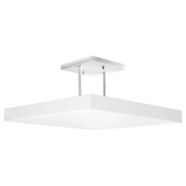 Imagem de Lustre Plafon Pendente Luminária Luz Indireta 40x40 Branco - Iluminar 