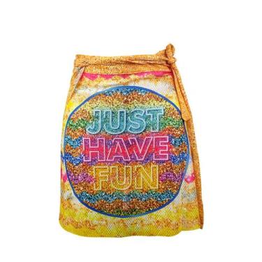 Imagem de Saida de praia saia canga curta colorida piscina - Stelatto