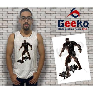 Imagem de Regata Pantera Negra Black Panther Geeko, Branco, M