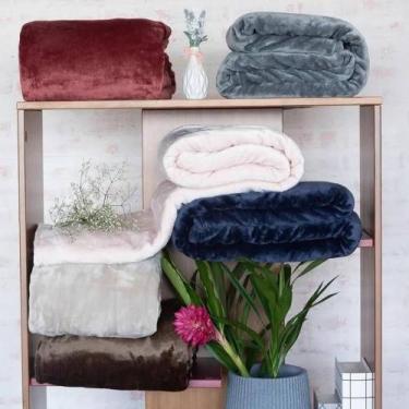 Imagem de Cobertor Casal Veludo Velour Camesa 1,80 m x 2,20 m, Rosê old, Casal 