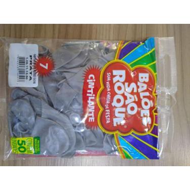 Imagem de Balão São Roque Nº 7 C/50 Prata - Aluá festas