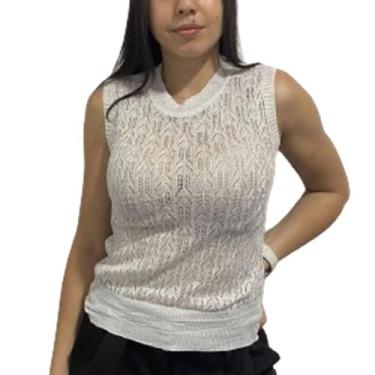 Imagem de Blusa Regata Lurex com Brilho - Lavagnoli Store, Branco, M, Feminino