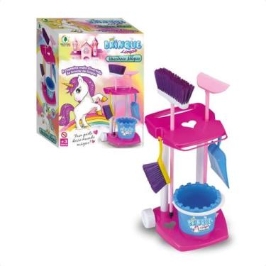 Imagem de Kit Infantil De Limpeza Infantil Vassoura Pa e Rodo Master Clean Brinq