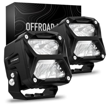 Imagem de NOVSIGHT Cápsulas LED 2 peças 120W 16200LM LED Cube Pod Lights, Spot Led Off Road, luzes de neblina super brilhantes, barra de luz de trabalho LED para caminhões, caminhonete, carrinho de golfe, SUV,