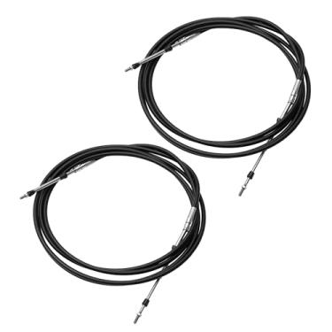 Imagem de uxcell 2 peças, 4,3 m, 4,3 metros, 429,3 cm, cabo de caixa de controle remoto para sistema de direção do motor de popa e barco preto