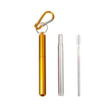 Imagem de Canudo de Inox Chaveiro Retrátil - CAN.U.DO, Dourado