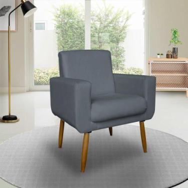 Imagem de Poltrona Decorativa Annita sala escritório - me, cinza