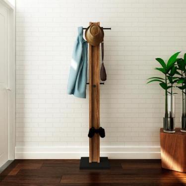 Imagem de Cabideiro Vertical de Chão  38x165cm Nogal - Tecno Mobili, Nogal e Pre