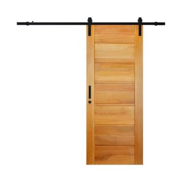 Imagem de Porta de Correr BBB em Madeira Maciça Tauari com Trilho de Alumínio Ma
