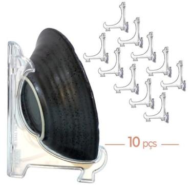 Imagem de Kit  10 Peças Suporte P/ Pratos Acrílico Transparente 15cm
