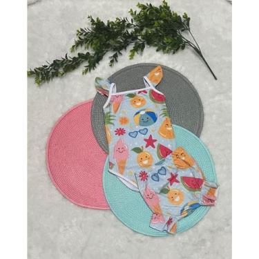 Imagem de Conjunto body canelado de alça verão com tapa fralda estampa sorvete -