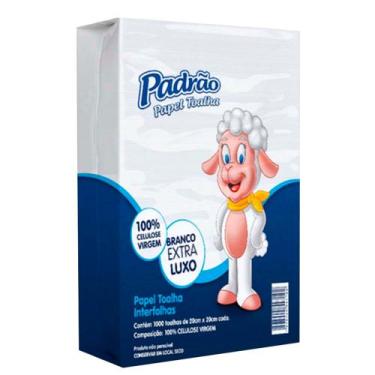 Imagem de Papel Toalha Interfolha Padrão 100% celulose Extra Luxo 20x20cm pct 1.