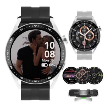 Imagem de Smartwatch Redondo Relógio Inteligente Branco HW28 Redondo Android IOS