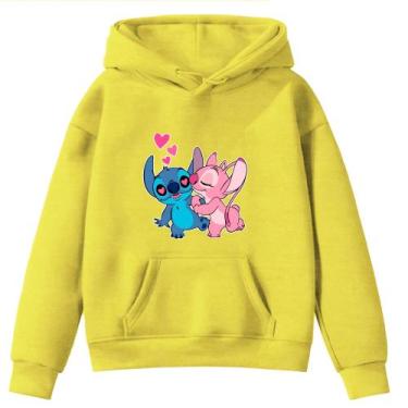Imagem de Moletom Infantil Sti-tch Casal Desenho Infância Bolso Canguru Capuz - 