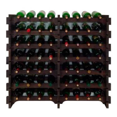 Imagem de Adega Vinho Madeira 56 Garrafas Cor Imbuia C08 Cevey Adegas e Artesana