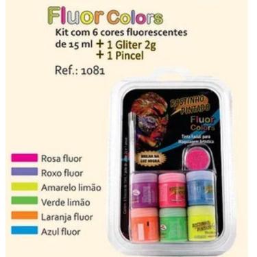 Imagem de Tinta Liquida Maquiagem Artística Rostinho Pintado 170ml, Mini Kit Flu