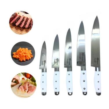 Imagem de Kit 5 Facas de Cortar Carne Master Chef Cozinha Churrasco Gourmet - SQ